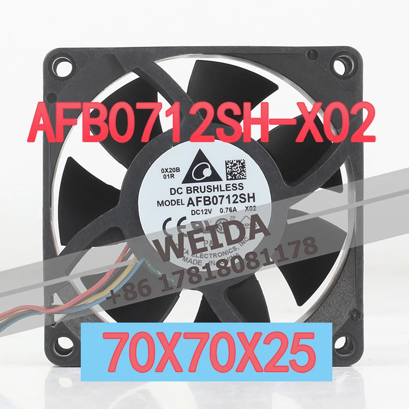 

Delta AFB0712SH 12V 0.76A AC EC Double ball 4-wire PWM chassis 7CM Brute Force inverter 7025 Cooling fan