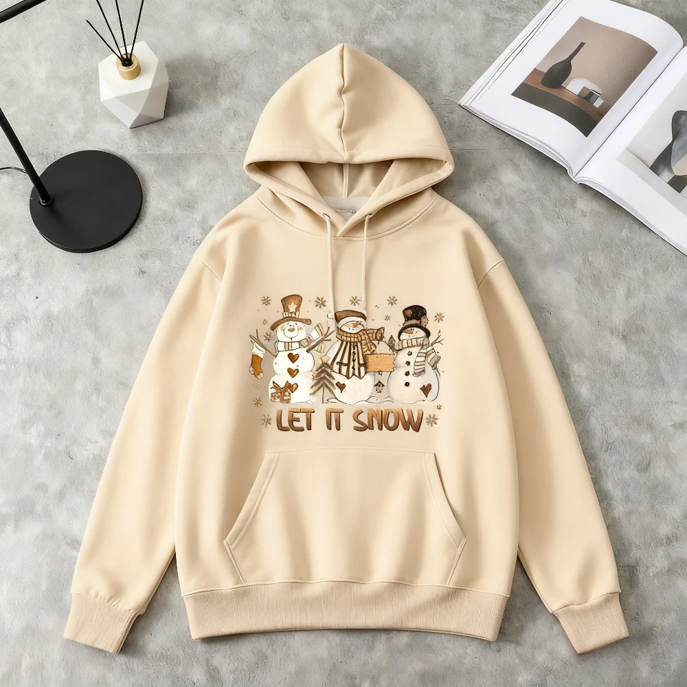 جديد Let It سنو ثلج عيد الميلاد البلوز مضحك لطيف عيد الميلاد هوديي الرجعية عيد الميلاد ملابس النساء خريف شتاء ملابس الشارع الشهير غير رسمية #2