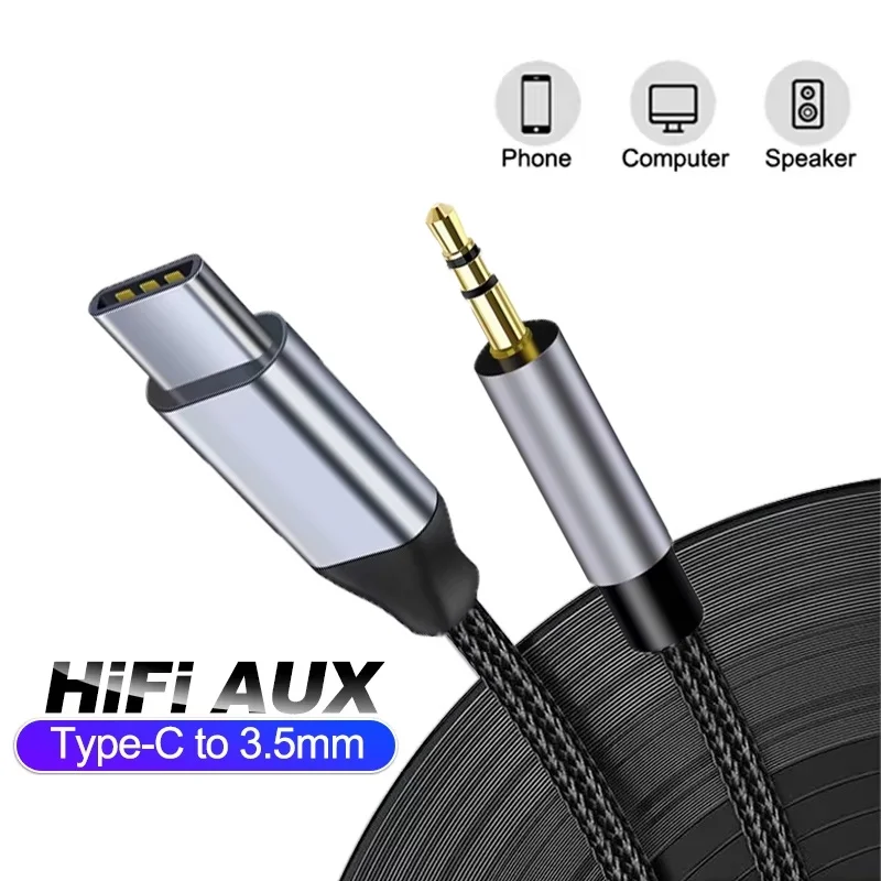 USB C to 3.5mm Jack Audio Cable Car Headphone Speaker Connector USB Type C to 3.5 Jack Aux Cord For iPhone 16 Pro Xiaomi Huawei