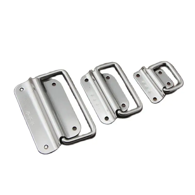 1PC 304 Stainless Steel Folding Pull Handle for Cabine Kitchen Drawer Door 50/75/100mm Handle Diameter 6mm Box Lock Equipment