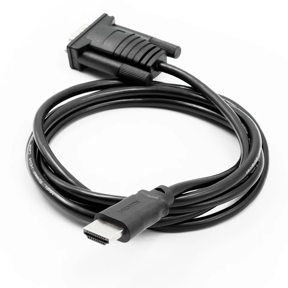 HDMI to VGA cable for PC, desktop, laptop, computer, monitor, projector, HDTV, Raspberry Pi, Roku, male to male, 150cm Black