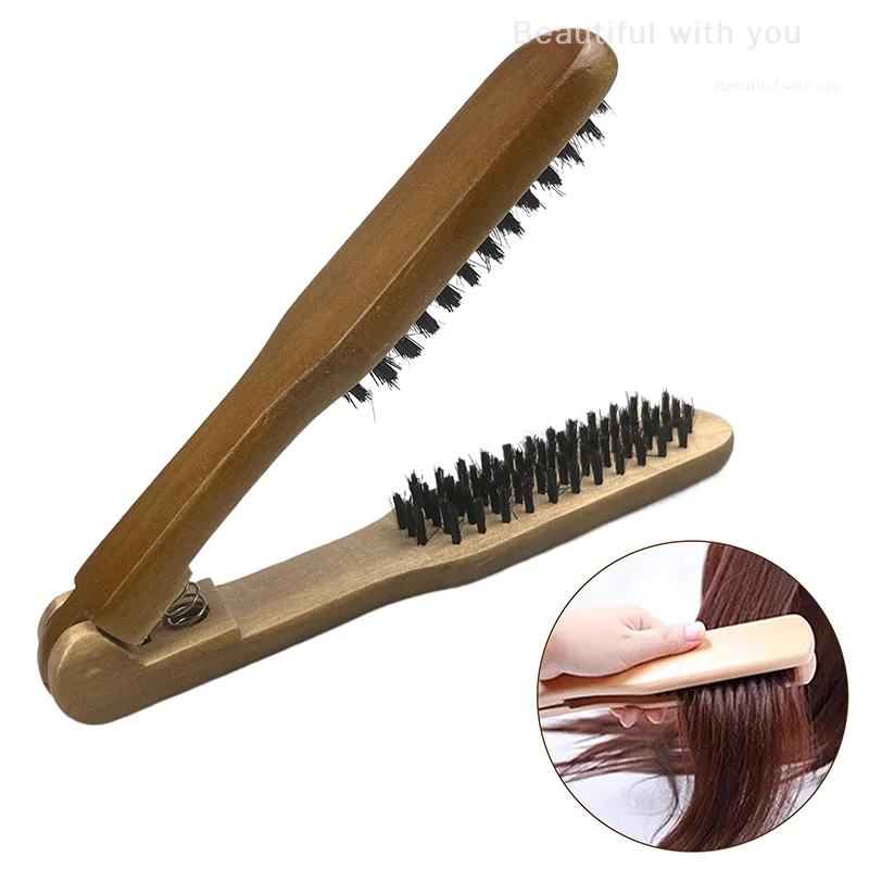 

1Pcs Professional Hair Straightener Bristle Straight Hair Double Brush V-shaped Comb Clip Does Not Hurt Styling Tools DIY Home