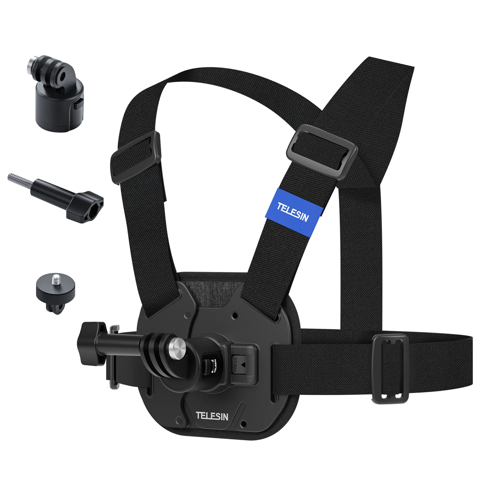 TELESIN Sports Camera Chest Mount Harness Quick Release Chest Strap for GoPro Hero 12/11/10/9 DJI OSMO Action Insta360 X4/X3