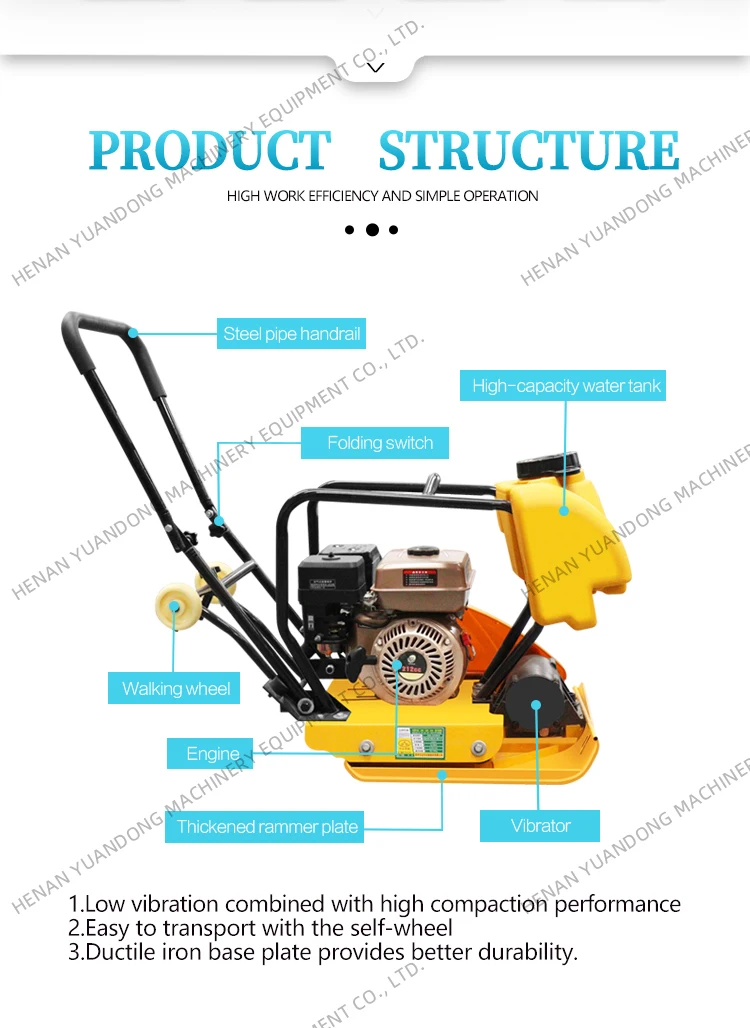 Best Quality   Hand Hold Soil Compactor Mini Type Vibratory Plate Compactor for Construction Site