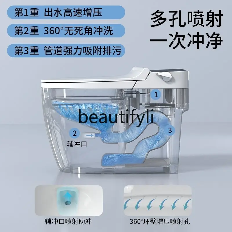 Mechanical Smart Toilet Ceramic Tank Siphon No Water Pressure Flush Cleaning for Buttocks
