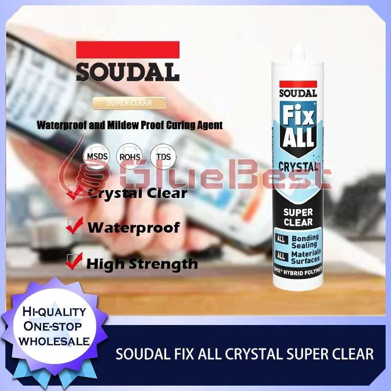 

SOUDAL FIX ALL CRYSTAL SUPER CLEAR Аквариуми Водонепроницаемые и устойчивые к плесени Подходит для кухонь и ванных комнат Оригинальный продукт