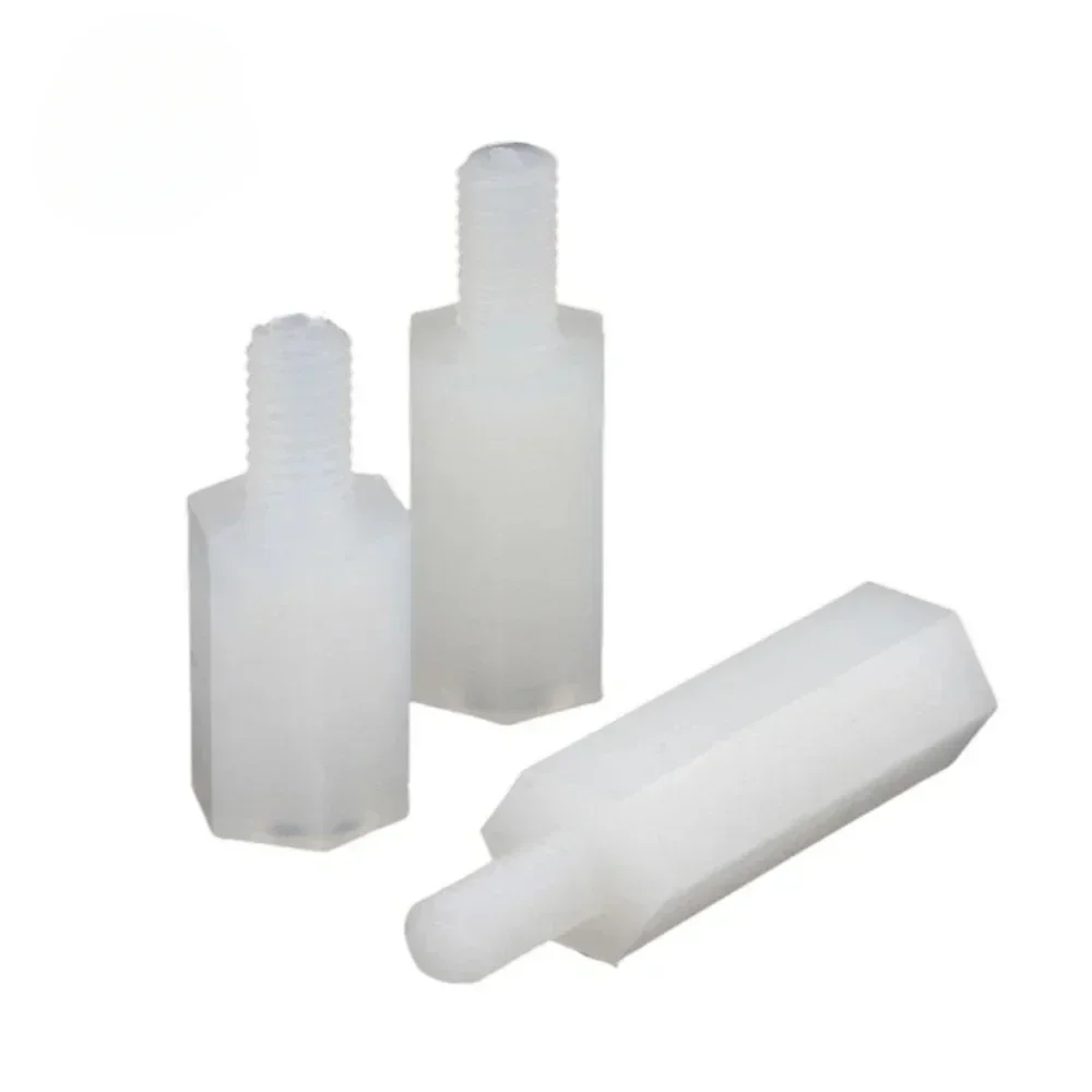 M2 M2 M2, 5 M3 M4 hitam nilon Hex Male Standoff Spacer terpasang pilar benang PCB plastik putih Motherboard segi enam baut jarak sekrup