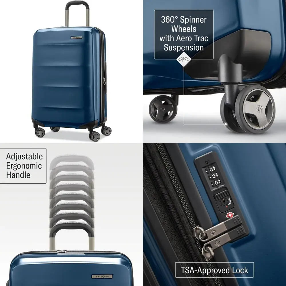 Bagage extensible moyen avec roulettes, denim bleu, valise de voyage rigide, bagage vérifié pour les voyages moyens