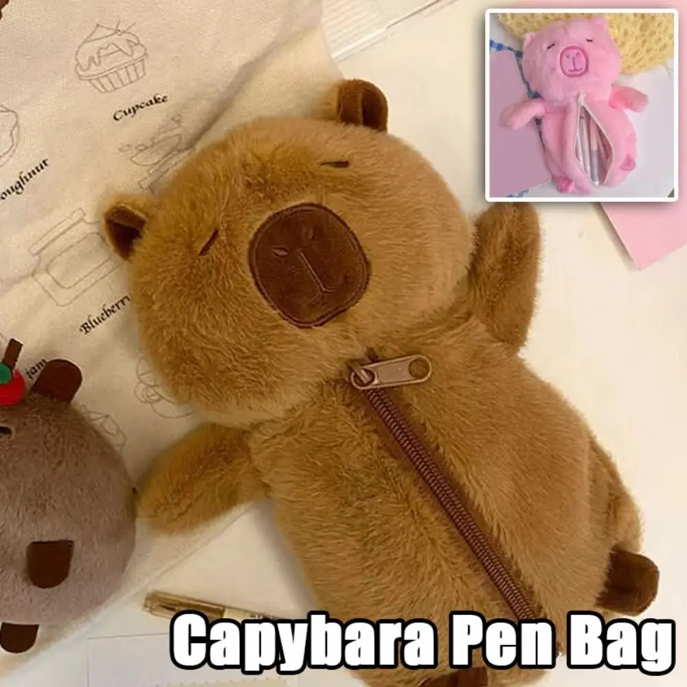 High Quality Pen Bag Large Capacity Multifunctional Pencil Case Capybara Toy Pen Box School Office