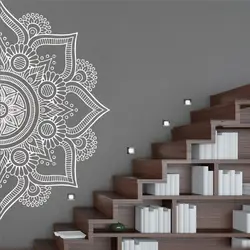 Drop Shipping Meditation Yoga Mandala Decal Removable Vinyl Mural Poster for Kids Room Living Room Home Decor Vinyl Mural Decal