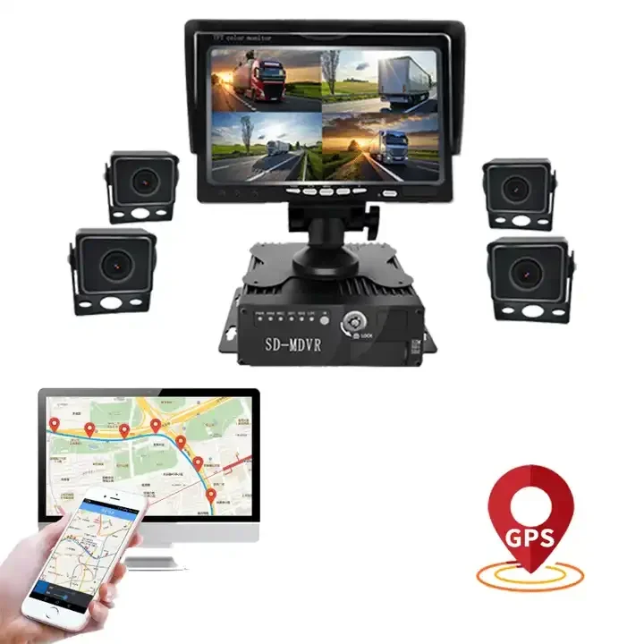 

4G WiFi 1080P 4 camera SD MDVR 360 degree truck camera GPS monitoring system recorder H.265 recorder