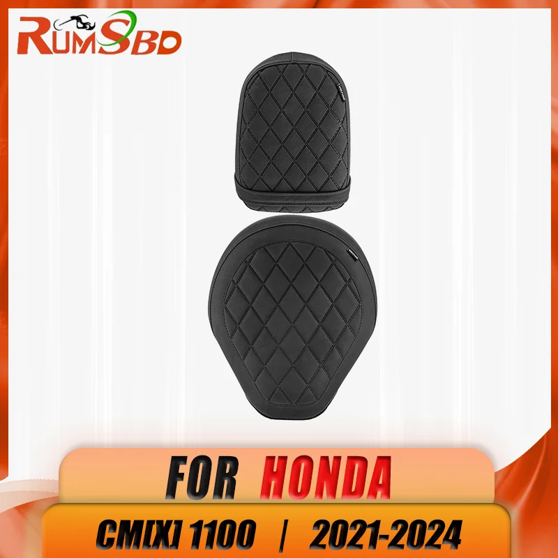 

Leather Breathable Thickened Seat Cushion for Honda Rebel CMX 1100 CM 2021-2024 Front Driver & Rear Passenger Pillion Tail Cover