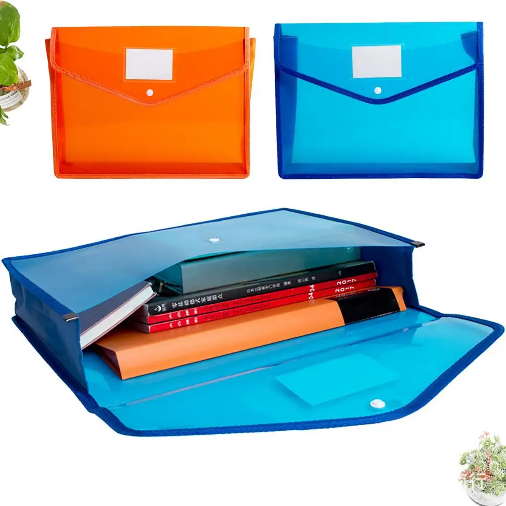 

Plastic File Folder Waterproof Transparent Expanding Document Organizer with Snap Closure No Dividers A4/B5 Size File Pouch