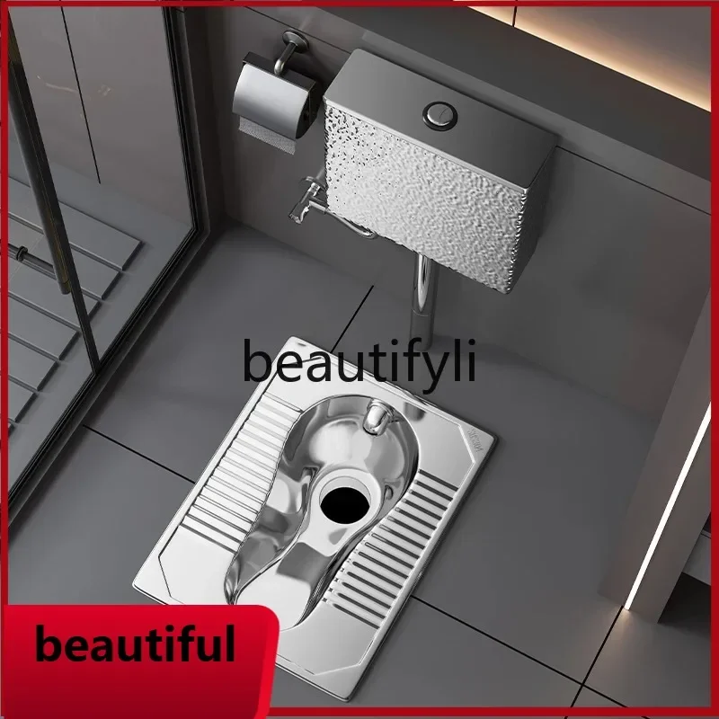 

Z189 High-end water ripple 304 stainless steel water tank household bathroom squatting toilet wall-mounted pumping tank