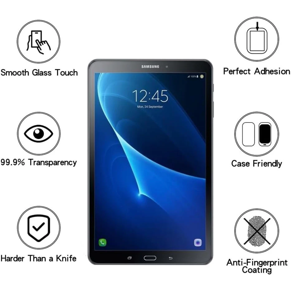 2pcs 9H Tempered Glass For Samsung Galaxy Tab A A6 10.1'' 2016 SM-T580 T585 Clear Anti Scratch Screen Protector Protective Film