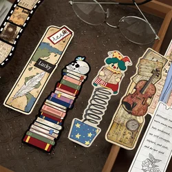 30pcs academic series bookmark personalized book pile students mark bookmark books DIY marks with reading book pages