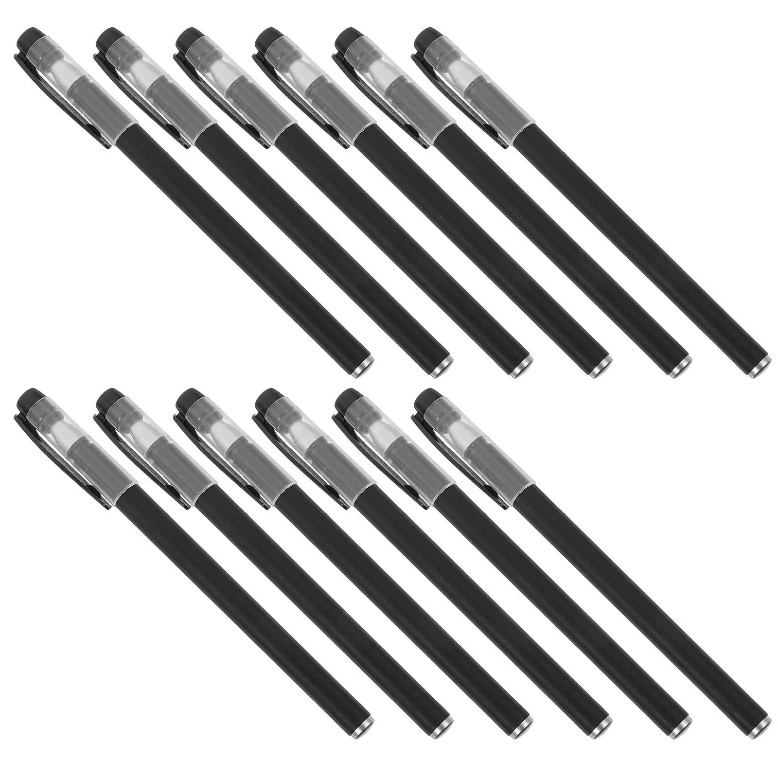 12Pcs Black Gel Ink Pens 0.5mm Fine Tip Smooth Ink Quick Dry Writing Pen Set for Office School Note Taking Journals