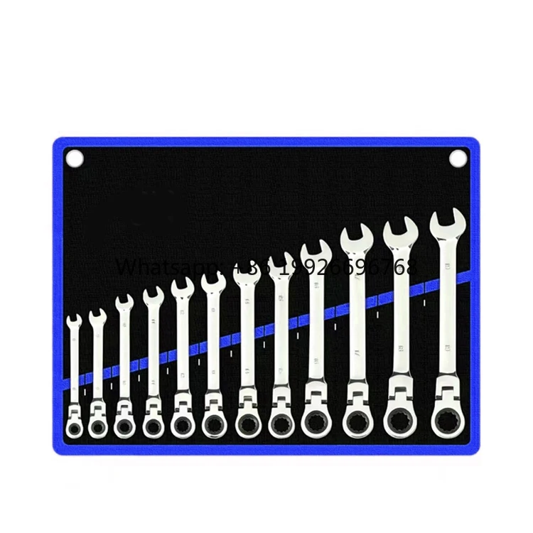 

12pcs 8-19mm Flex-Head Ratchet Combination Wrench Set Auto Repair Set for Home Bike Car Repairs