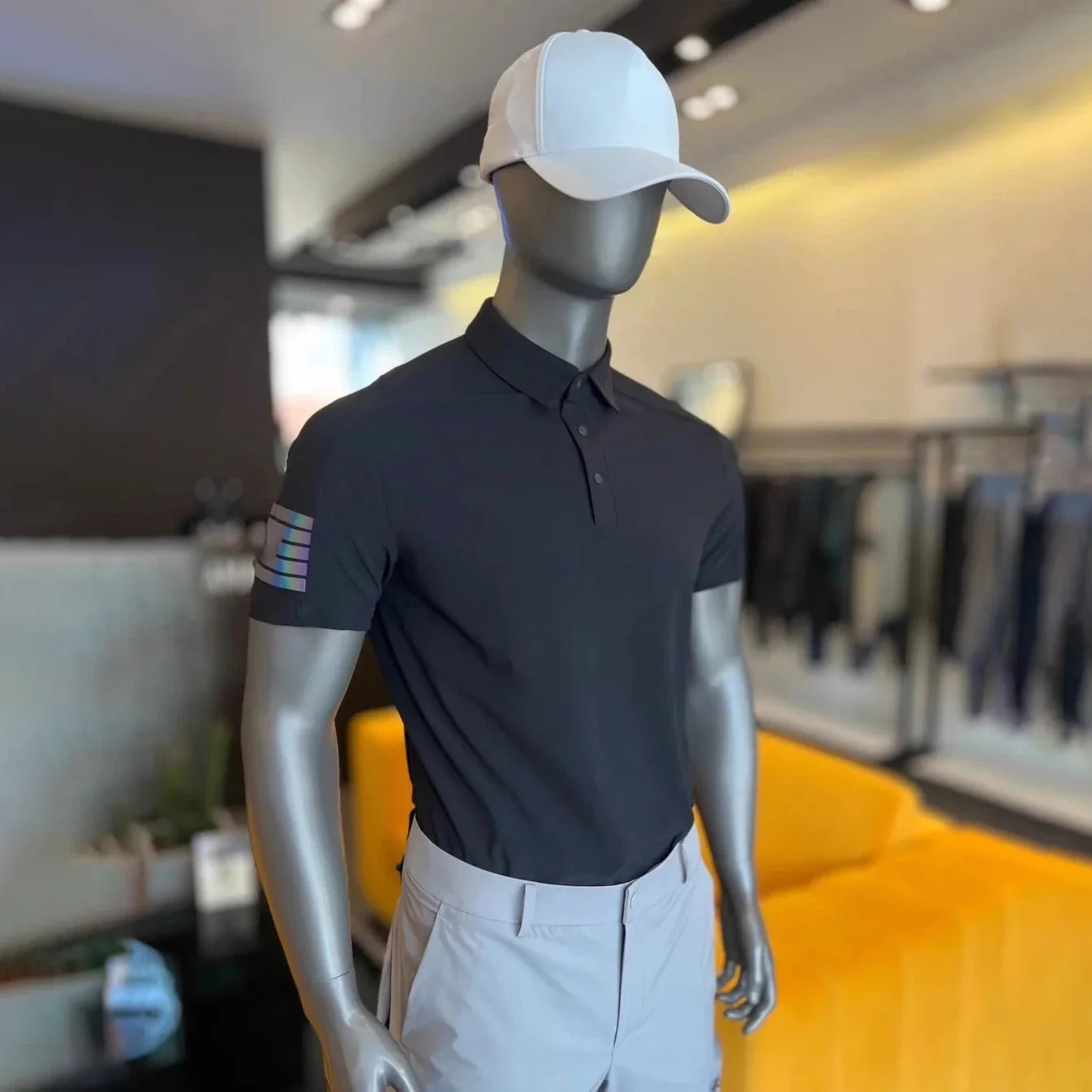 2025 Men Golf Clothing Summer New Roll-neck T-shirt Short Sleeve Golf Polo Shirt Stretch Breathable Quick-drying Trim Top