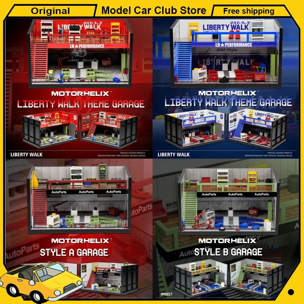 

MOTORHELIX MH 1:64 Масштабная модель автомобиля LB Liberty Walk Theme Garage Display, коллекционный гаражный набор, украшение, хобби, игрушки