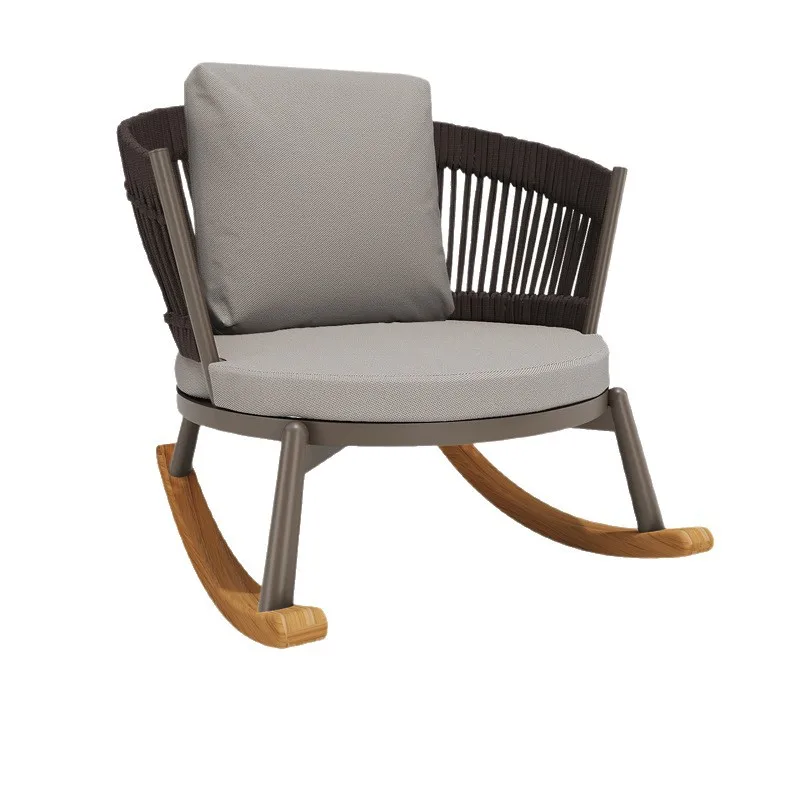 

Outdoor woven rattan rocking chair balcony table and chairs small apartment coffee table sofa