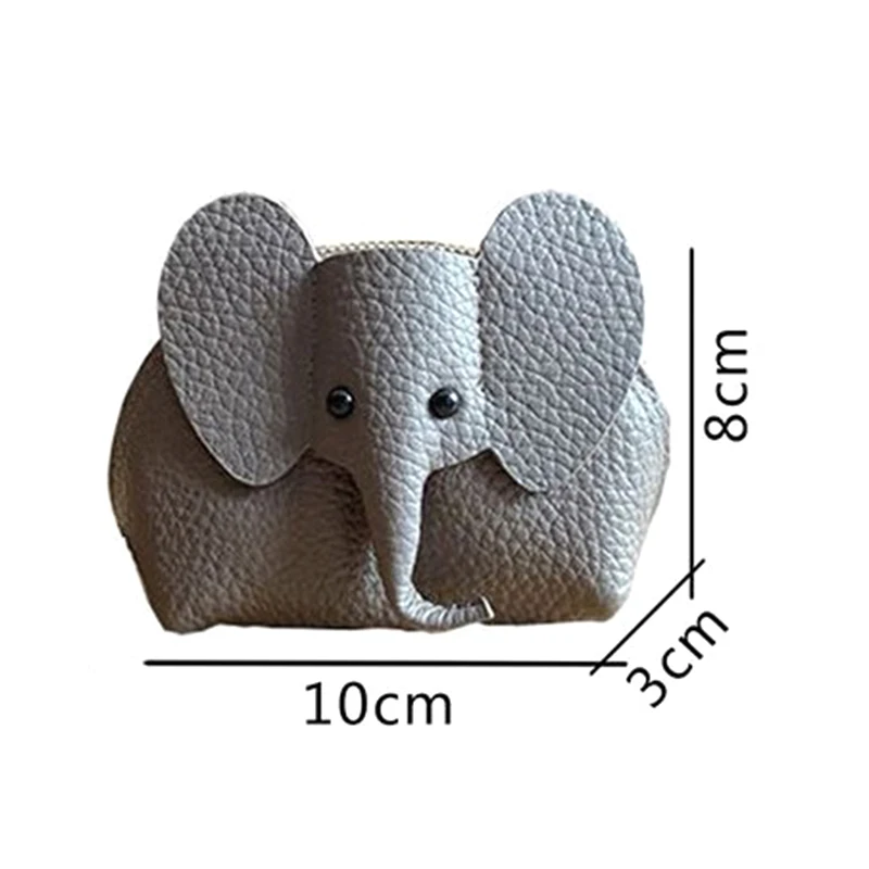 PU Leather Elephant Money Bag Women Coin Purse With Key Ring Multifunctional Zipper Storage Bags Key Case