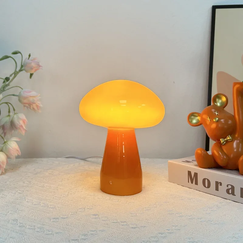 Mushroom Lamp Table Romantic Night Lights Bedroom Bedside Atmosphere Decorative Lamp Dimmable