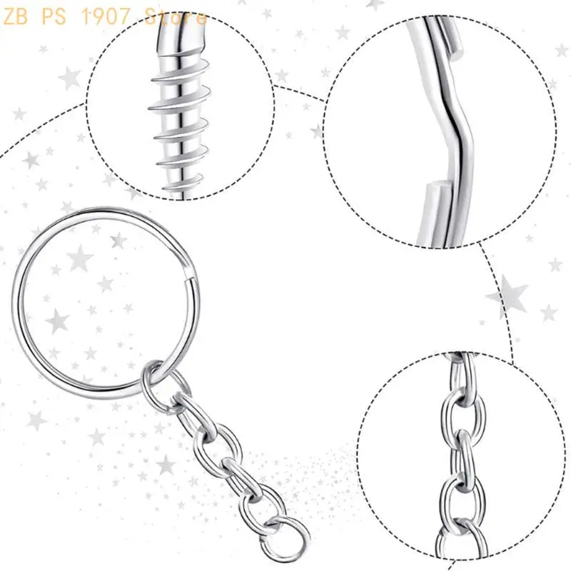 Wearproof Metal Ring 300Pcs Jewelry Making Tools for Key Chain DIY Open Jump Rin 55KA