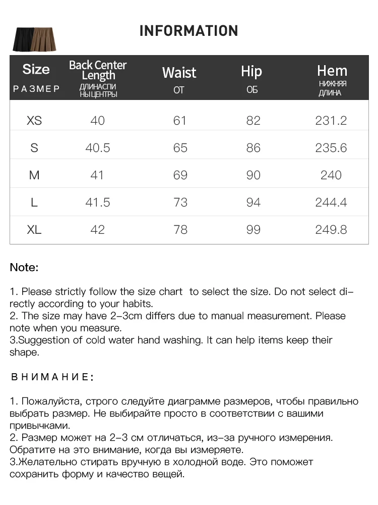 FSLE 【3 Colors】High Waist Women Mini Pleated Design Skirts Autumn New Solid Zipper Waist Female Twill Plaid Short Skirt