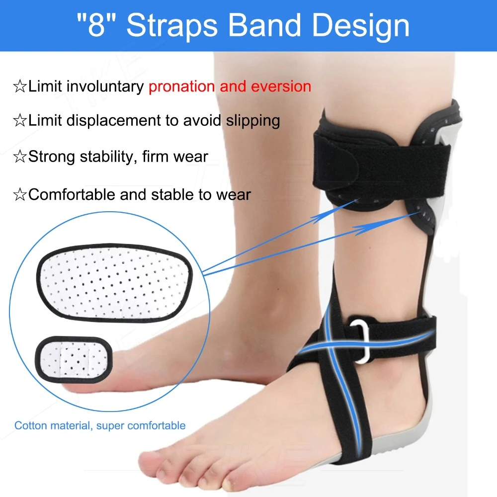 TIKE New AFO Drop Foot Support Splint Ankle Foot Orthosis Brace for Stroke Foot Drop Charcot Achilles Tendon Contracture Disease