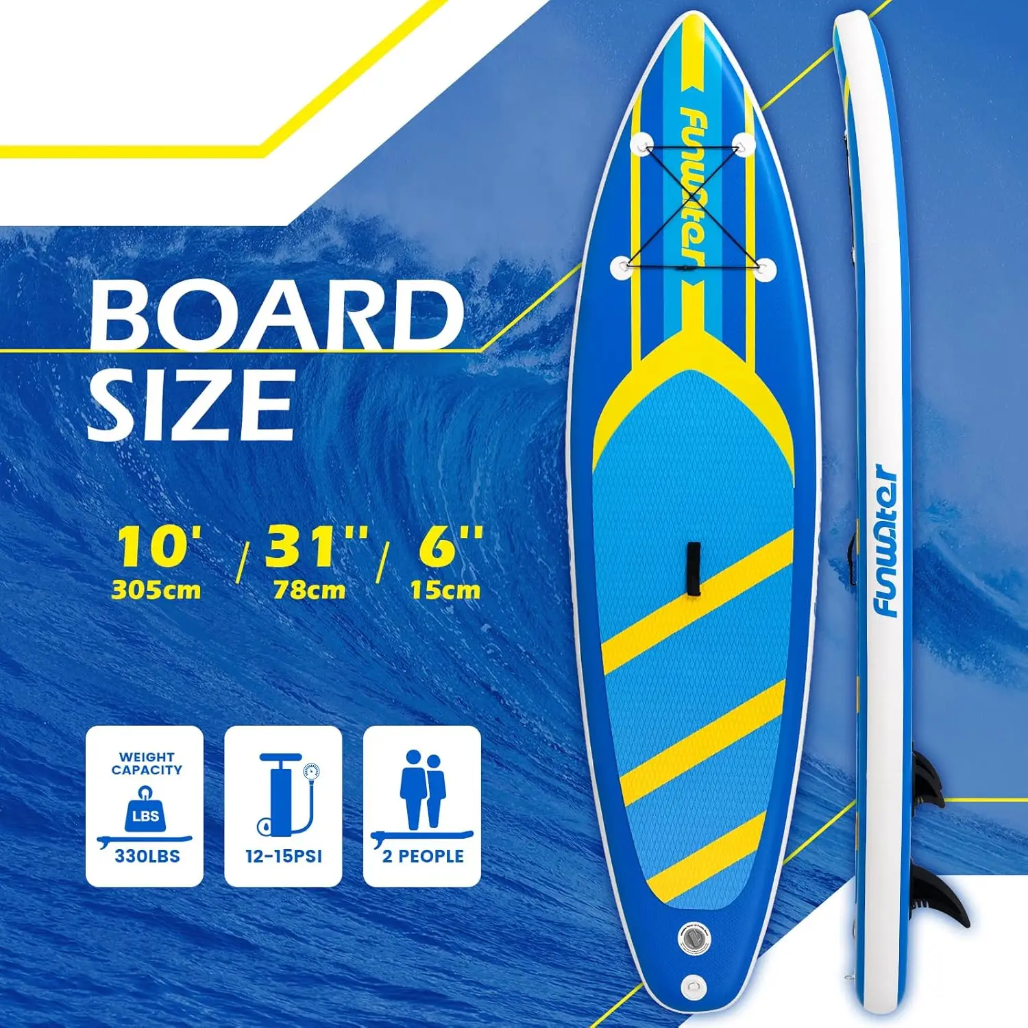 SUP Inflatable Stand Up Paddle Board 10'x31''x6'' Ultra-Light Inflatable Paddleboard with ISUP Accessories,Fins,Adjustable Paddl