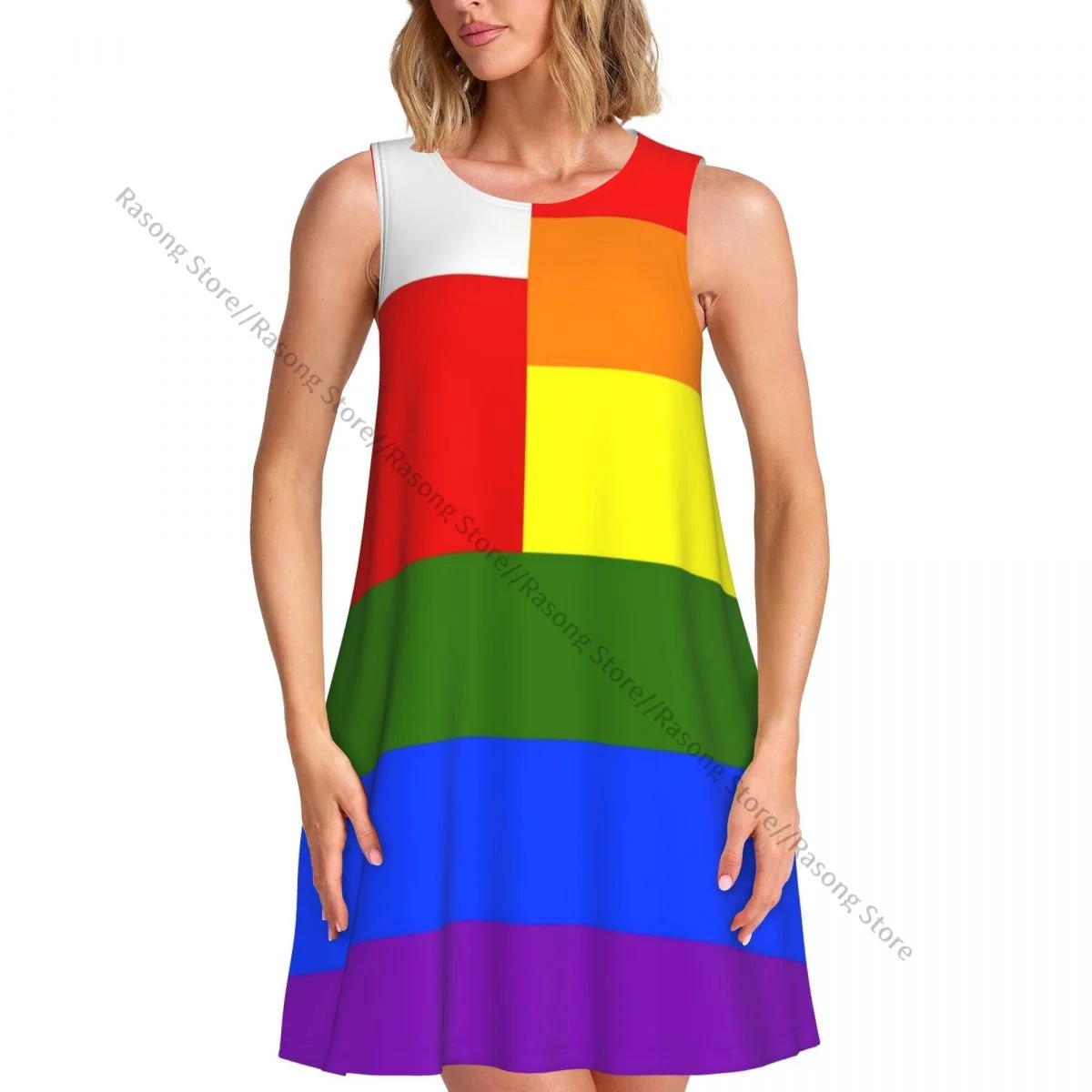 ชุดสตรี Rainbow Flag สาธารณรัฐเช็กฤดูร้อน Casual T เสื้อชายหาด Cover up Tank Dress
