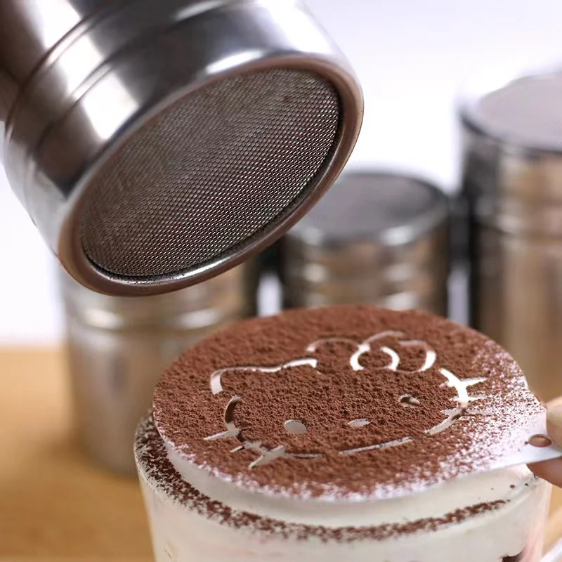 

New 1pc Stainless Steel Chocolate Shaker Cocoa Flour Coffee Sifter Seasoning Bottle Fancy Coffee Powder Duster Kitchen Supplies
