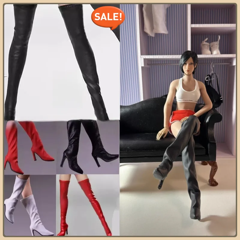 

1/6 Scale Female Soldier Leather Hollow Boots Model High Heels Shoes for 12in Action Figure PH JIAOUL Dolls Toys