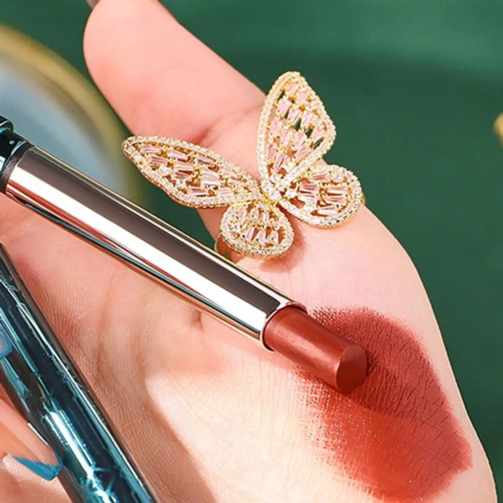 2in1 ลิปสติกแอนตี้ดรายกันน้ำลิปสติ๊กมอยซ์เจอร์ไรเซอร์ Non-Stick Cup Multifunctional Jelly Lips Gloss Gifts