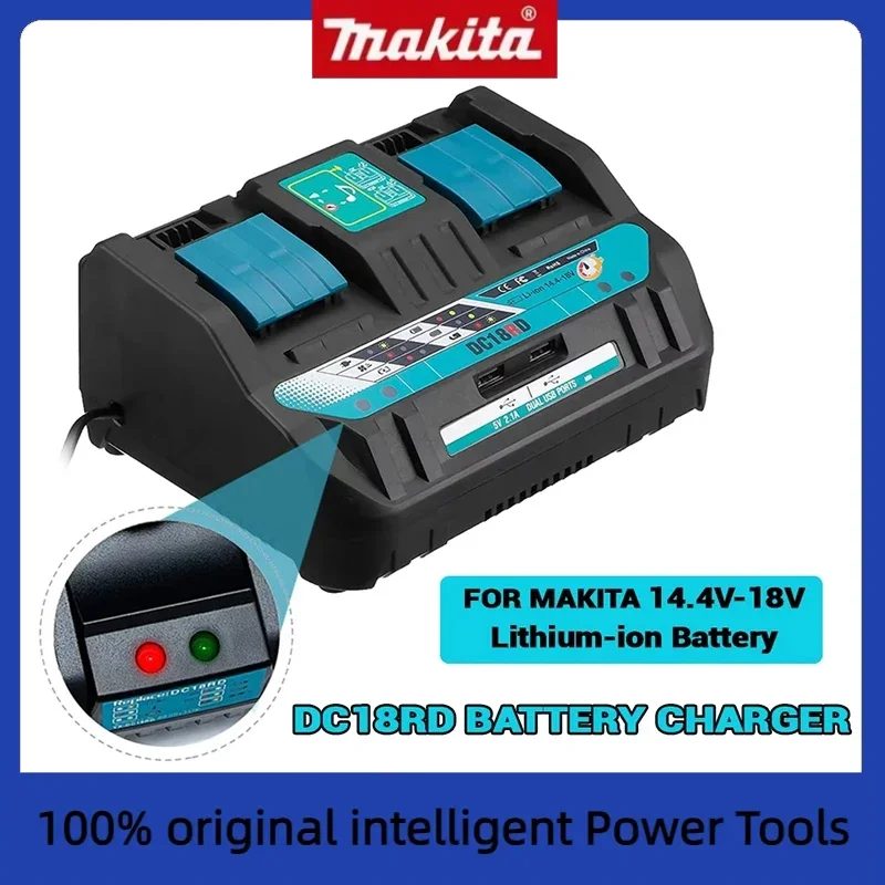 

Newest Double Battery Charger Li-ion 4A Charging Current for Makita 14.4V 18V BL1830 Bl1430 DC18RC DC18RA fast charging
