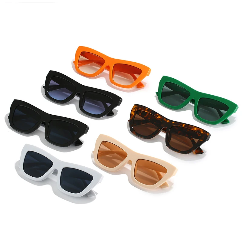 Retro 90s Nude Cat Eye Sunglasses For Women Trendy Classic Small  Vintage Shades Sun Glasses Female Fashion Cateye Narrow Goggle image 6