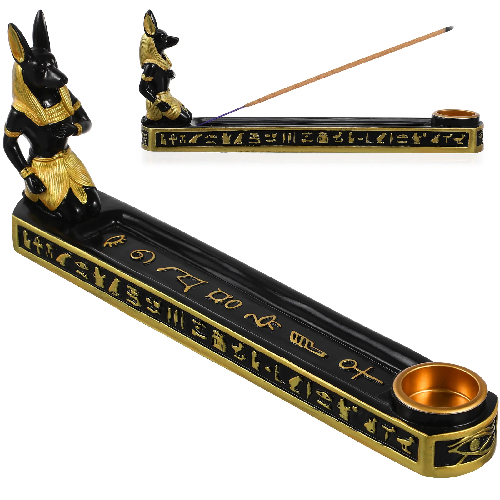 

Resin Incense Board Useful Plate Linear Backflow Stick Tray Egyptian Style Holder Rack Stand