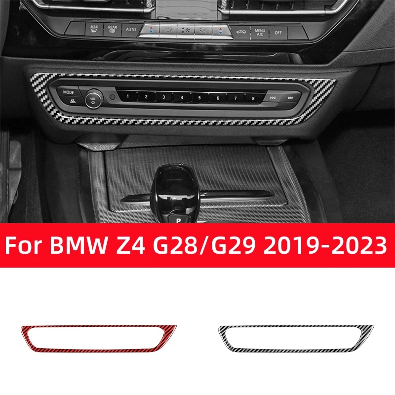 

For BMW Z4 Series G28 G29 2019-2023 Carbon Fiber Accessories Interior Car Central Control CD Button Panel Frame Trim Cover