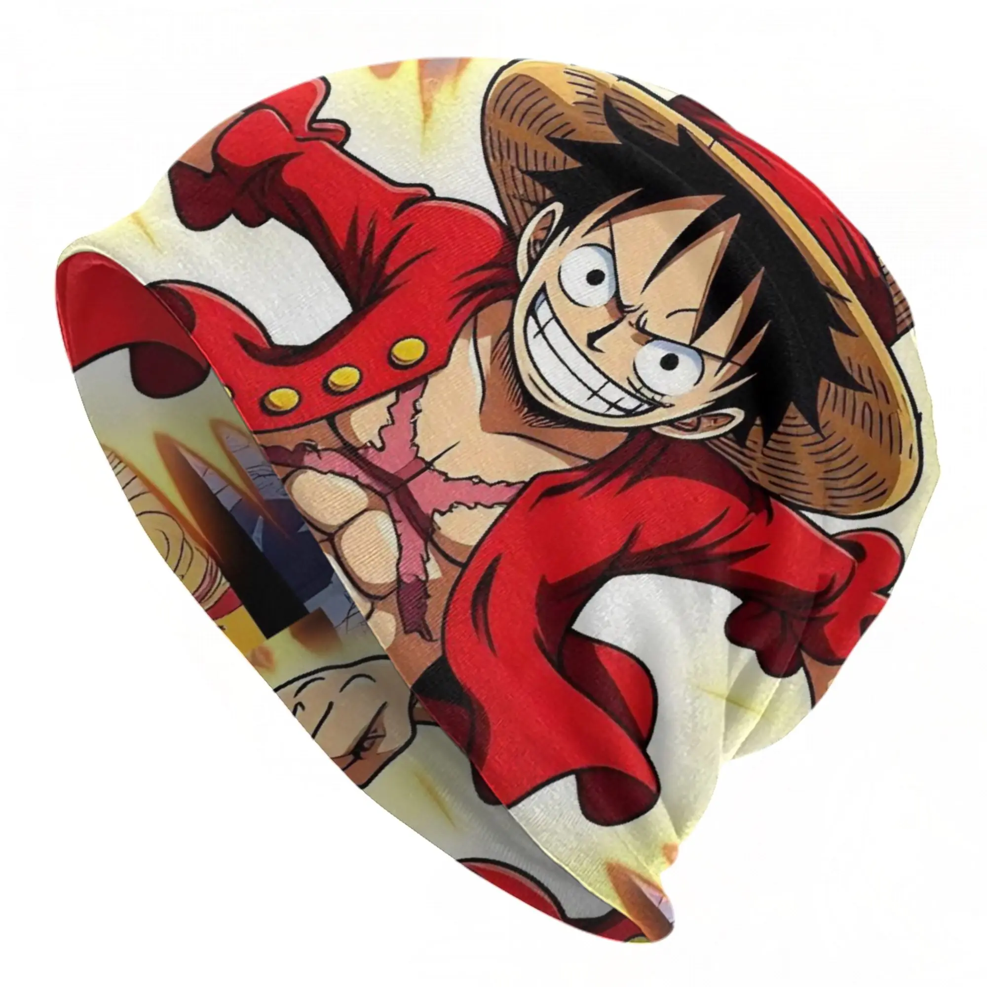 

One Piece Straw Hat Luffy Skullies Beanies Hats Captain of Pirates Fashion Men Women Outdoor Cap Warm Dual-use Bonnet Hat