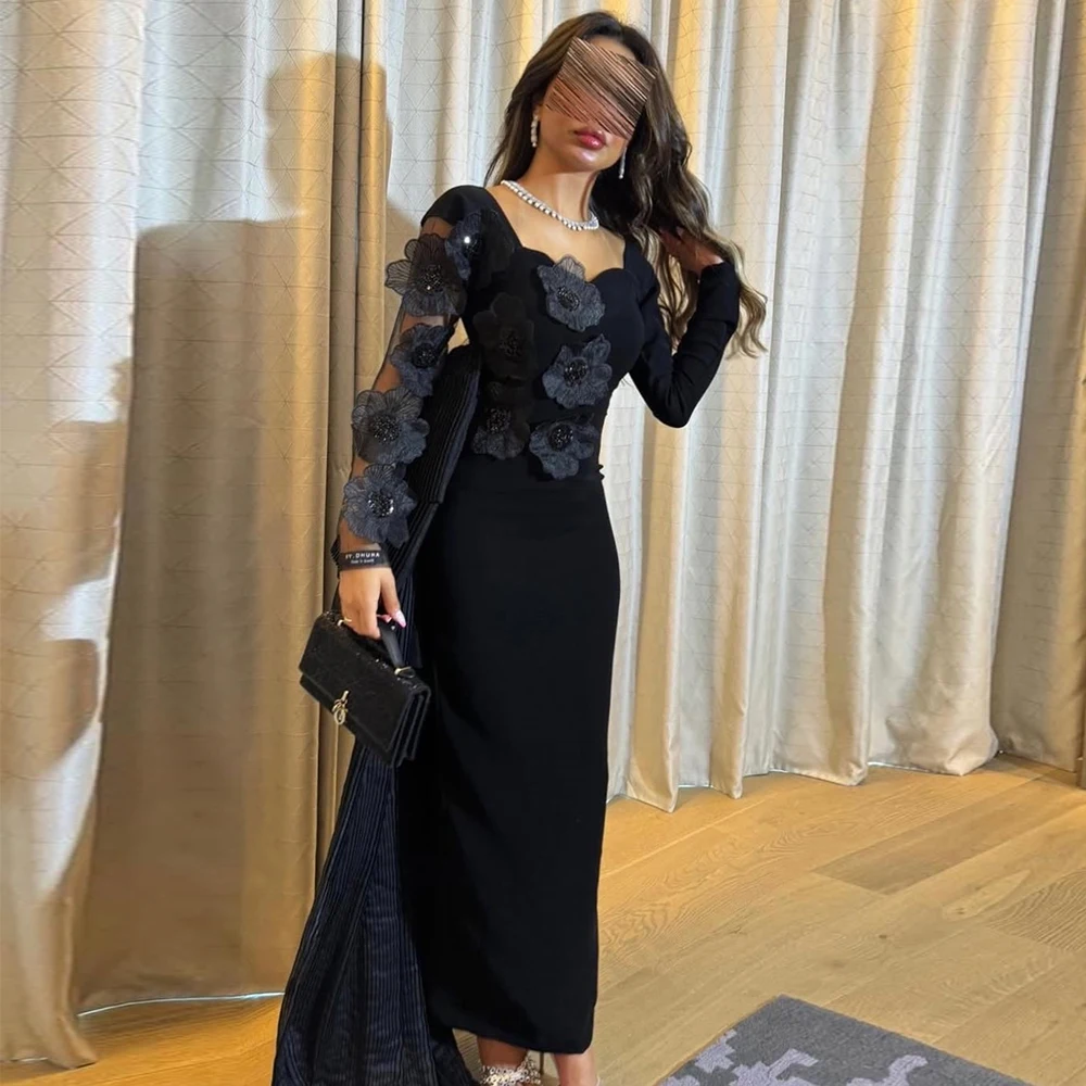 

Вечерние платья с аппликациями по индивидуальному заказу, черное роскошное женское платье для выпускного вечера из бисера для особых случаев, современные длинные вечерние платья русалки