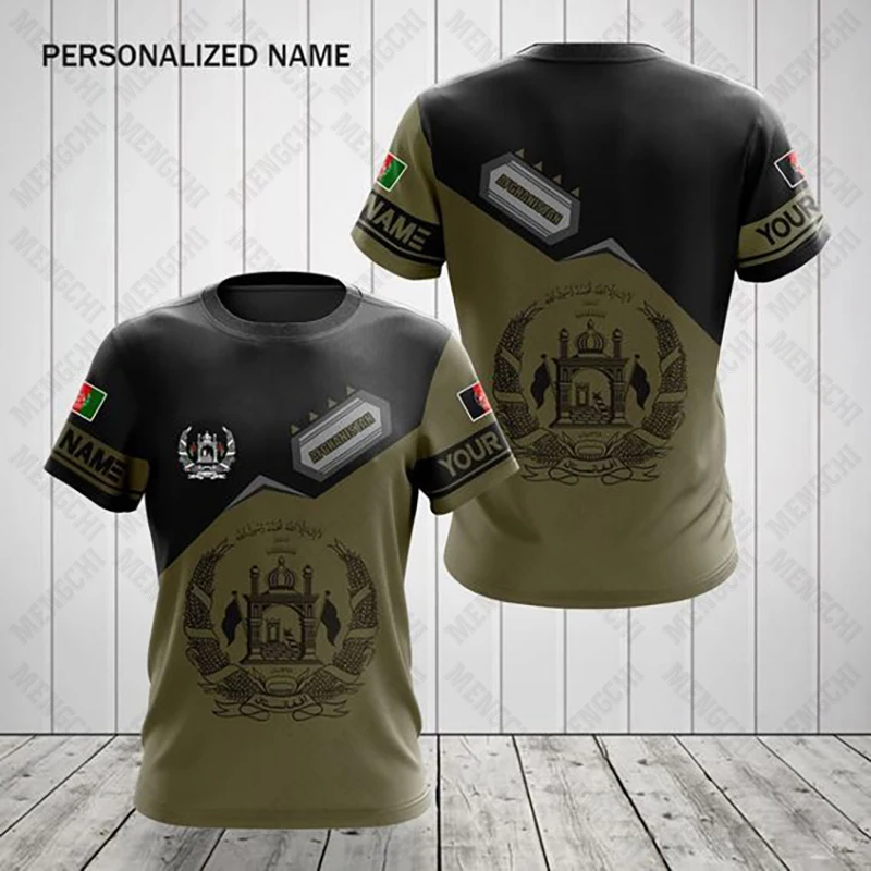 Summer Customized Afghanistan Flag Graphic T-shirts Daily Cool Male Jersey Daily Casual Short Sleeve Tops Fast Dry Sportswear