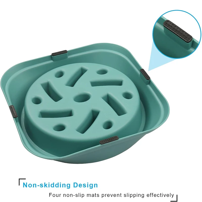 مغذيات الأكل البطيء للكلاب مكافحة الاختناق القلق الكلب لغز وعاء طعام التحفيز العقلي وعاء الحيوانات الأليفة عدم الانزلاق أطباق الكلاب كبيرة #5