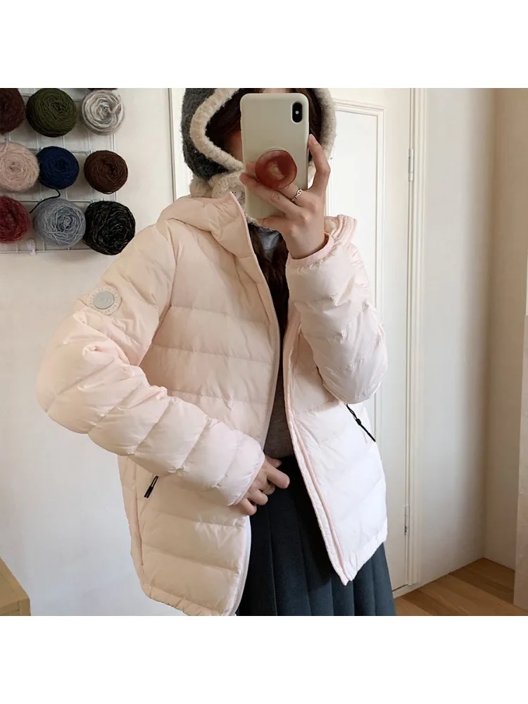 

Sweet Long Sleeve Zipper Hooded Parkas 2025 Winter Pockets Outerwear Long Jacket Women Casual Style Warm Chic Thick Coat