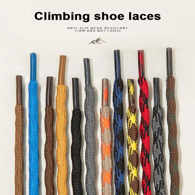 New Anti-Slip Durable Sports Shoe Laces for Outdoor Heavy-Duty Use Double Spherical Cross Woven Mountaineering Shoelaces