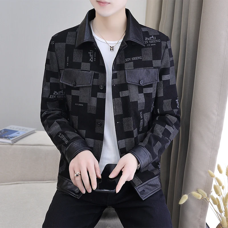 Casual Men's Slim Fit Single-Breasted Jackets 2025 Spring Autumn Fashion Shirts Coats Youth Streetwear Tops Polo Parkas Clothing