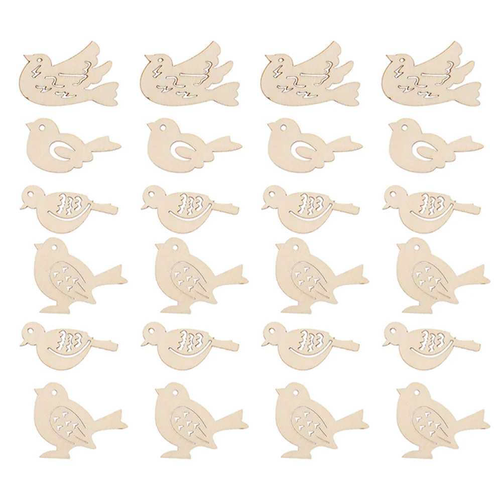 

150Pcs Wooden Bird Hanging Ornaments Painted DIY Craft Slices Home Decoration Living Room Bedroom Kids Room Wood Birds Craft