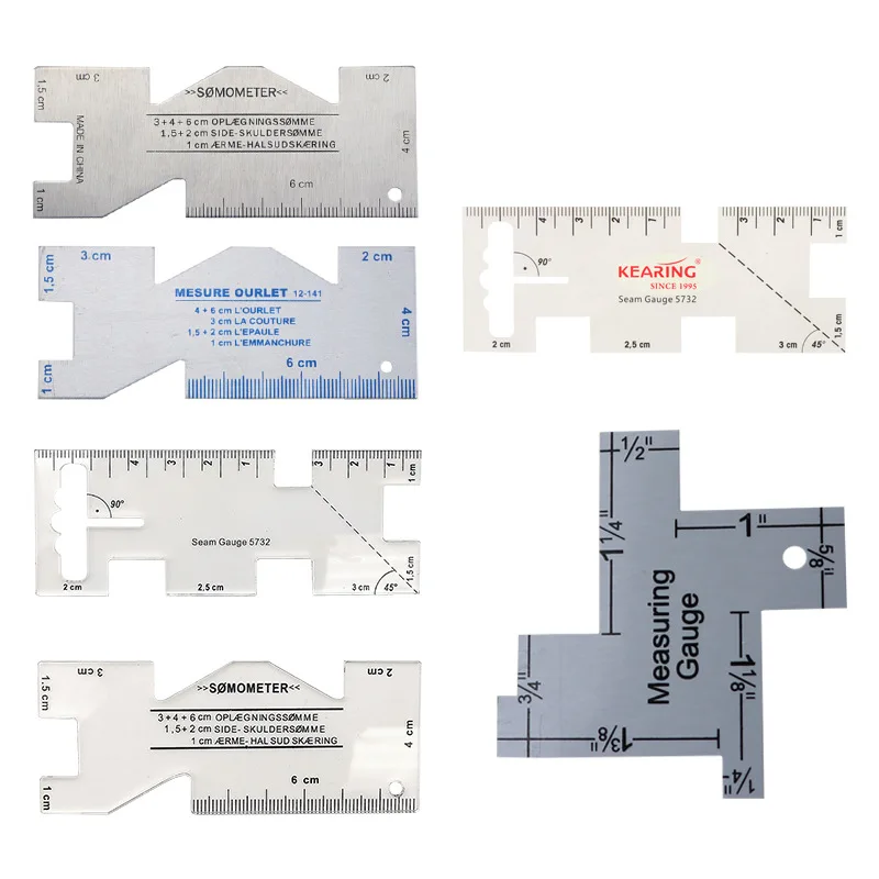 Precision Seam Measuring Gauge Metal Quilting Tailor Ruler Template Sewing Ruler For DIY Patchwork Quilting Craft Accessories