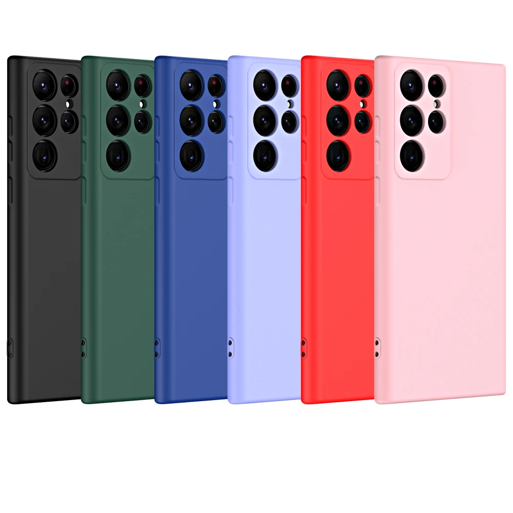 Original Liquid Silicone Case For Samsung Galaxy S25 S24 S23 S22 S21 S20 FE S 25 Ultra S20 Plus Luxury Macaron Candy Color Cover