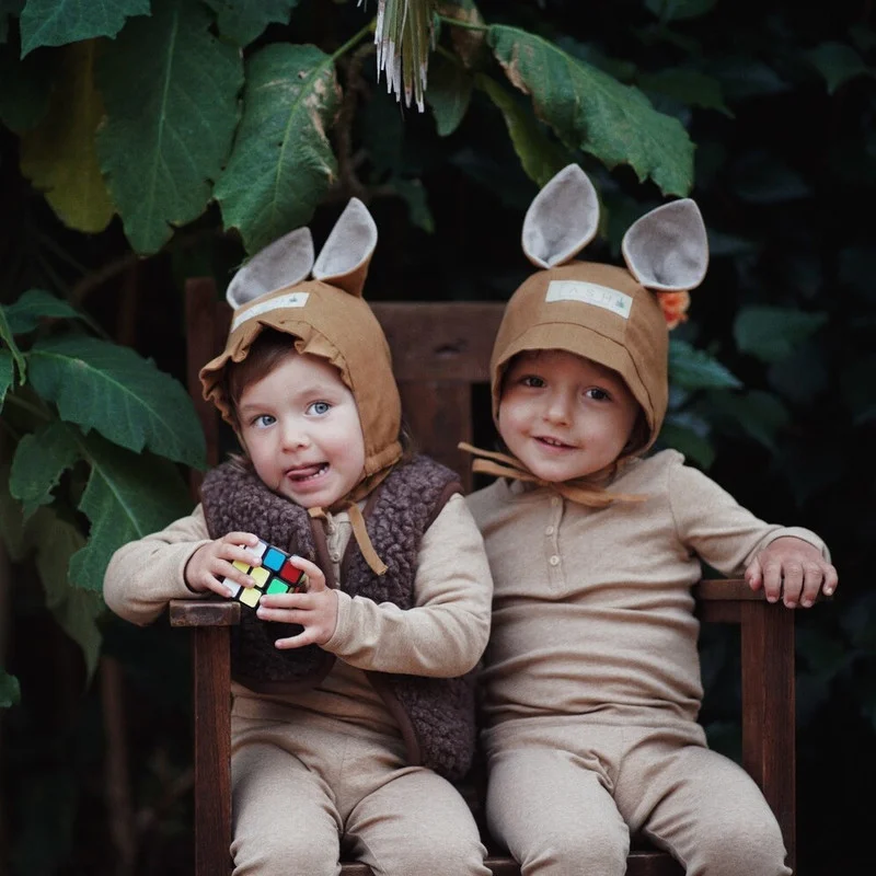 INS Kids Bunny Hat Baby Photography Props Newborn Boy Cartoon New Autumn Toddler Girls Bucket Hat Cotton Fisherman Sun Caps